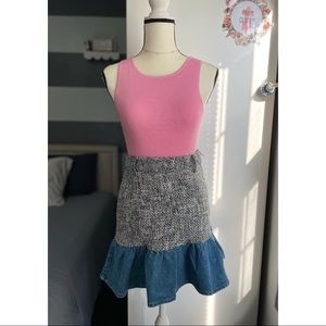 Zara Tweed Denim Skirt